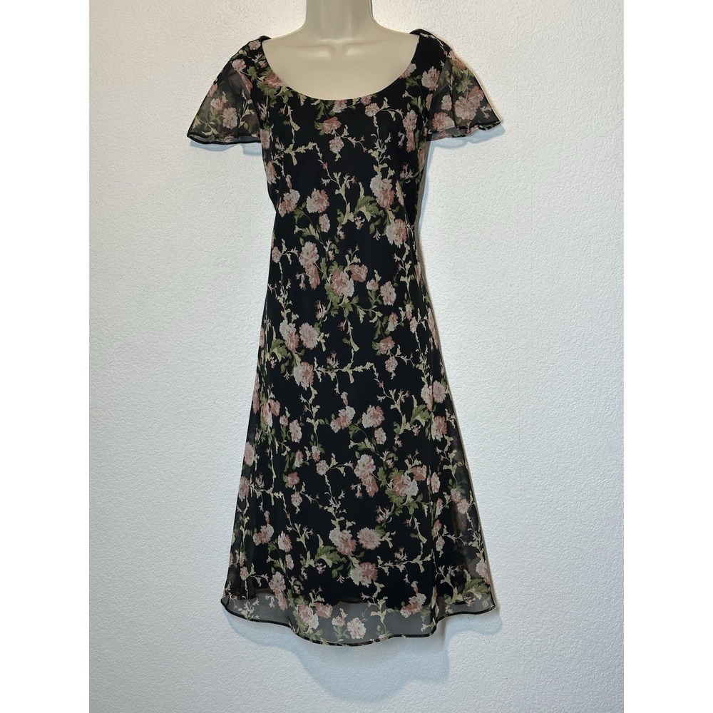 Vintage Positive Attitude Midi Dress Petite 12P Dark Romantic Fairy Whimsigoth